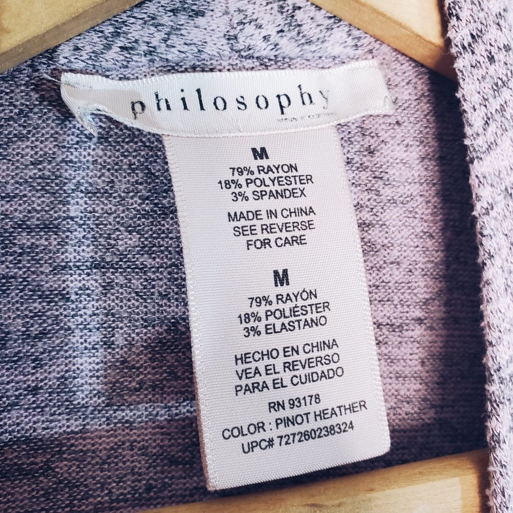 Philosophy Lavender Black Marbled Asymmetrical Cardigan M - Picture 8 of 10